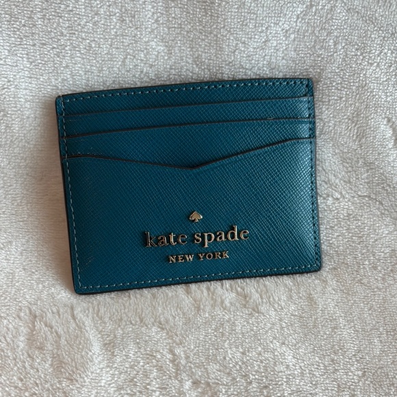 kate spade Handbags - Kate Spade Staci Small Slim Card Holder Saffiano Leather Peacock Teal